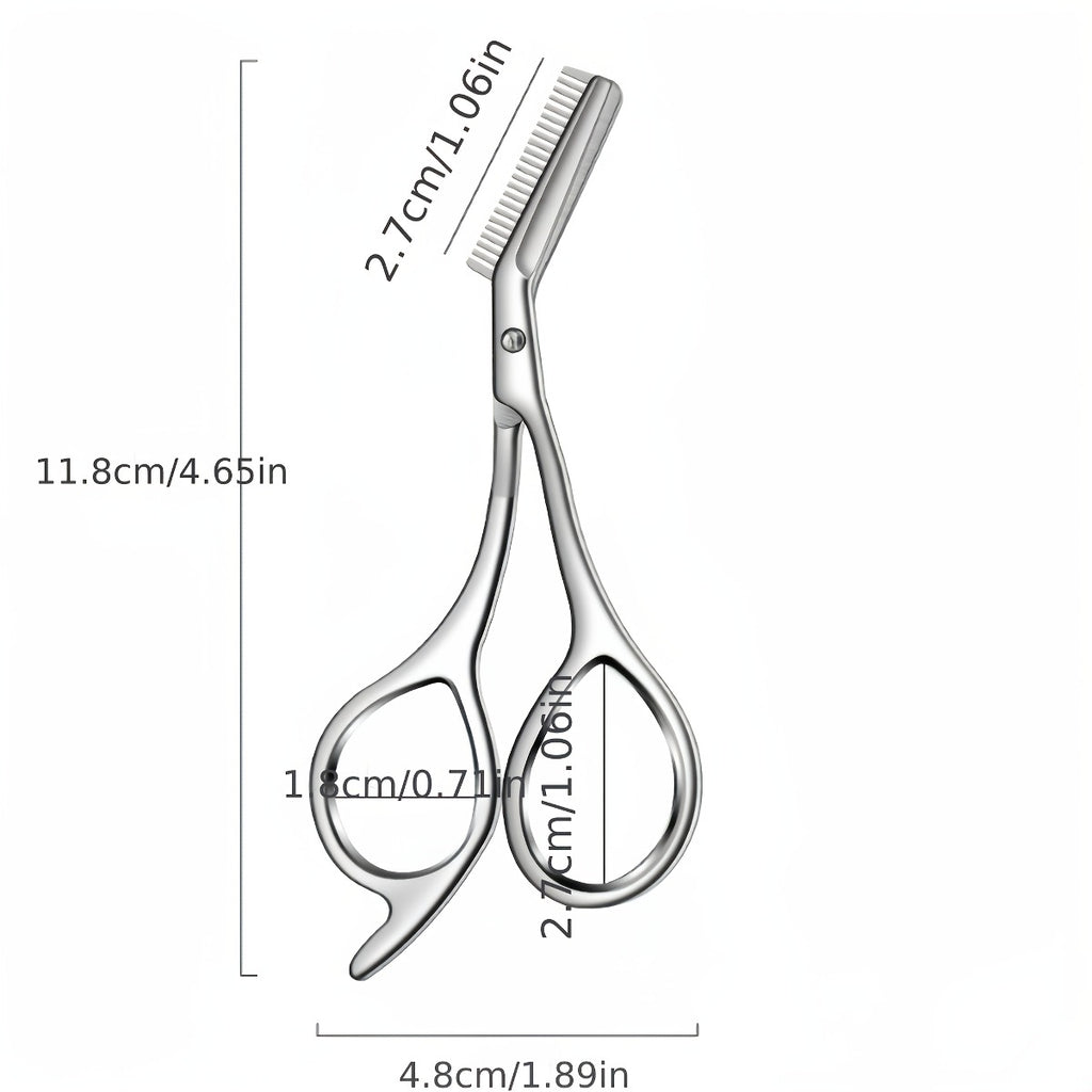 stainless steel   eyebrow scissors built in brow
