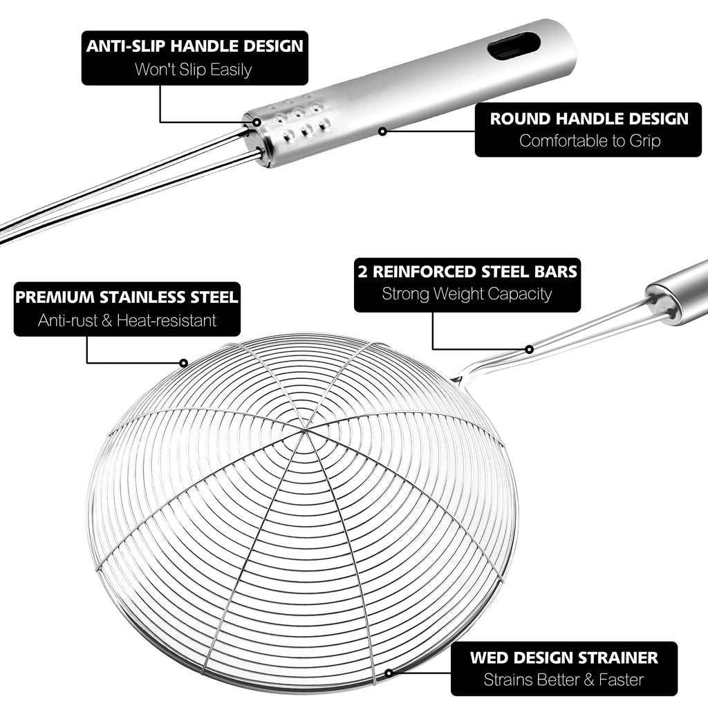 1 stainless steel   web design strainer spoon